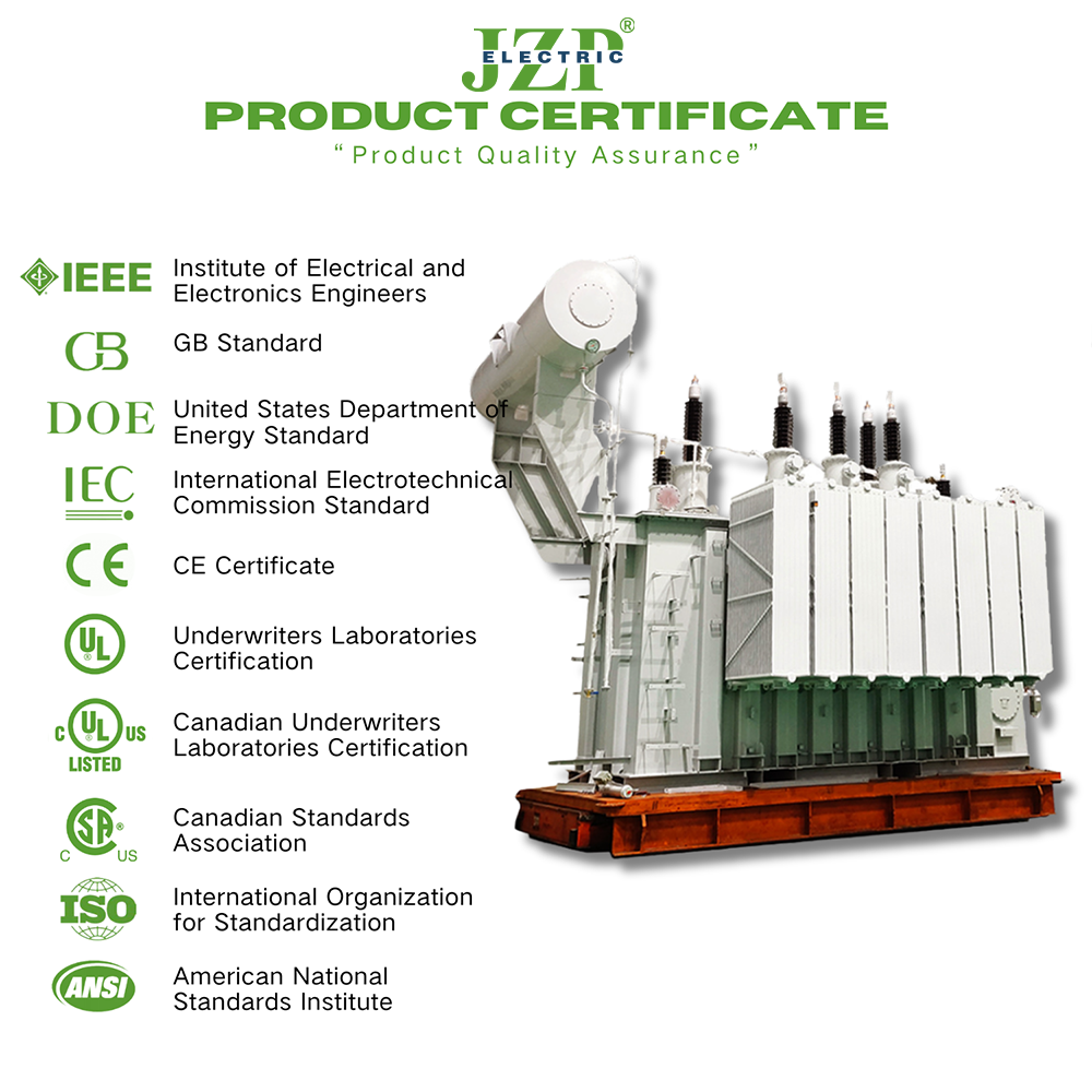 JZP CE/UL Certified Oil Immersed Step up Transformer for Regional Power Grid Substations