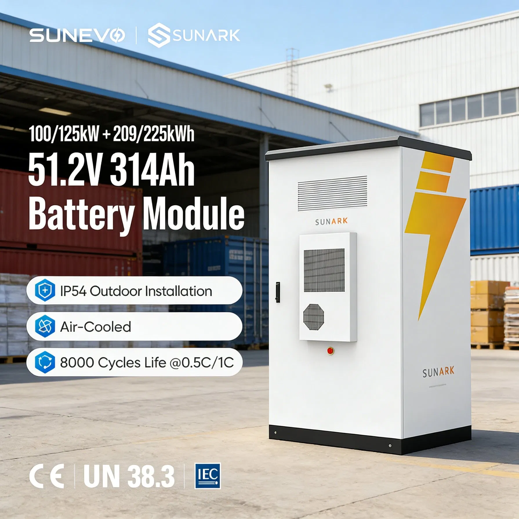 100kw 225kwh Solar Battery Energy Storage System Bess Container for Commercial Industrial Ess