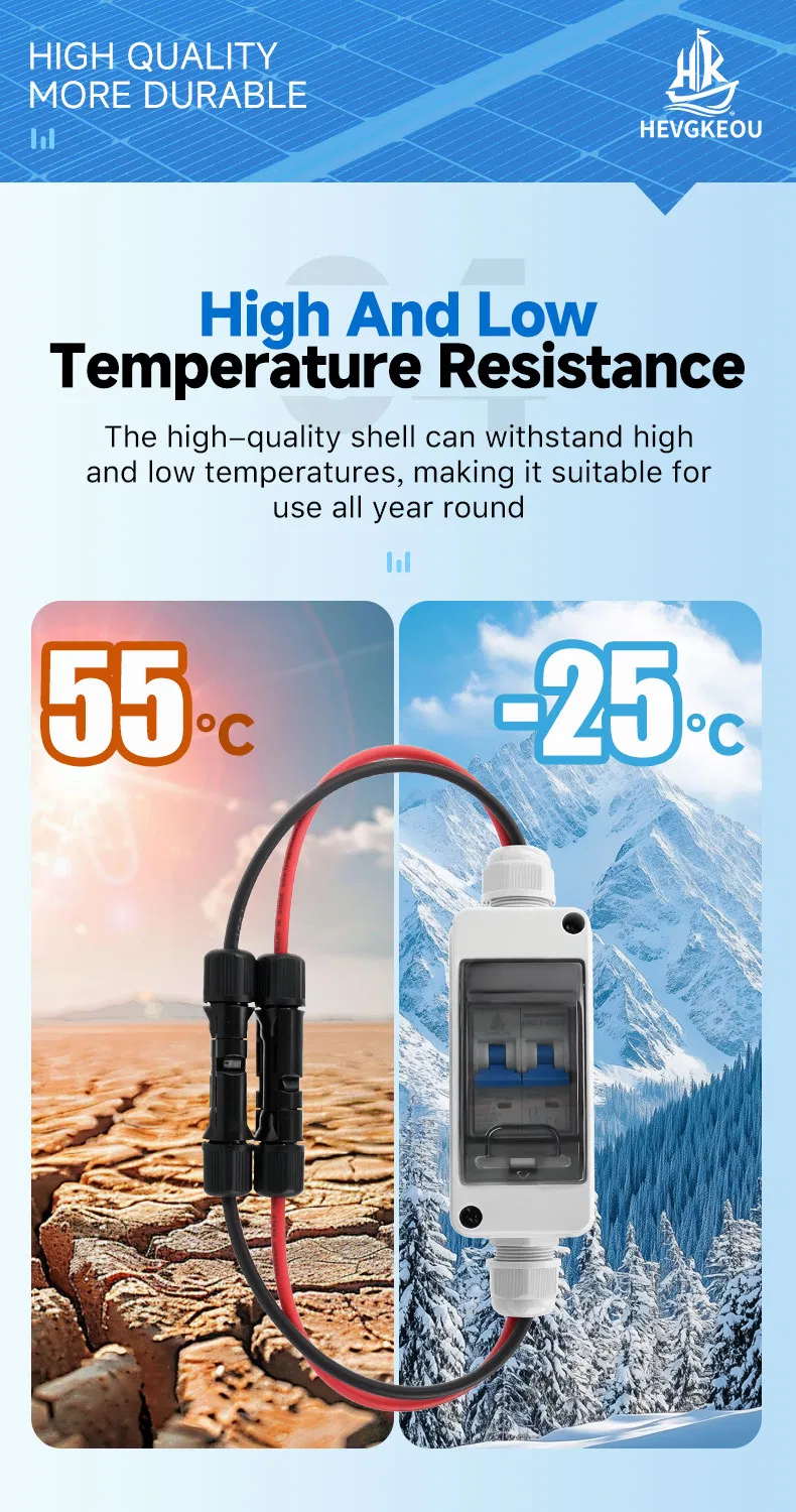 63A 600V DC Solar Disconnect Switch - IP65 Outdoor Isolator Box for PV System, Emergency Maintenance & Safety Shutdown