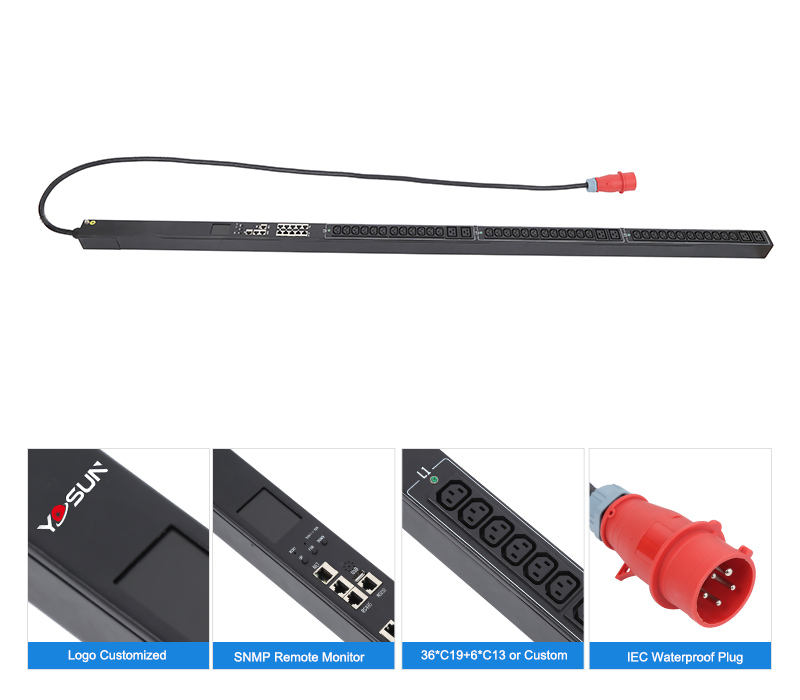 SNMP Remote Managed Intelligent PDU UL Certified Rack Mount Power Distribution Unit With C13 Outlets For Data Center
