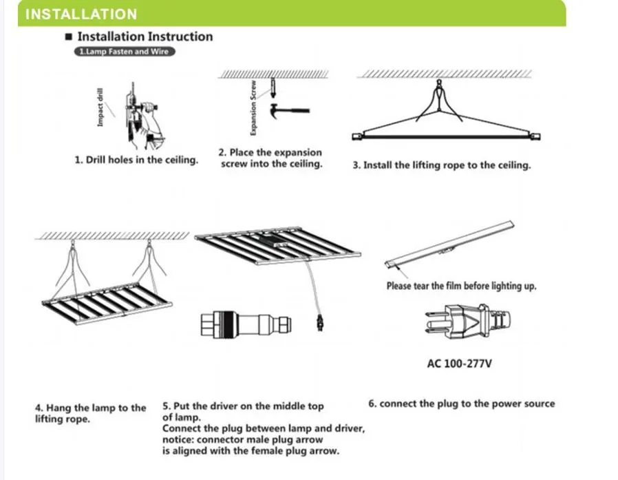 LED Grow Light Installation Guide Diagram