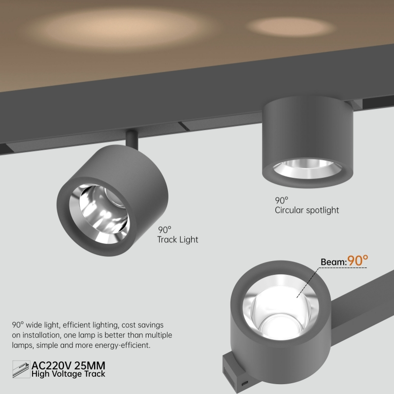 Indoor LED Track Lighting Modern Linear Track Aluminum Body Surface Recessed Pendant LED Track Spotlights