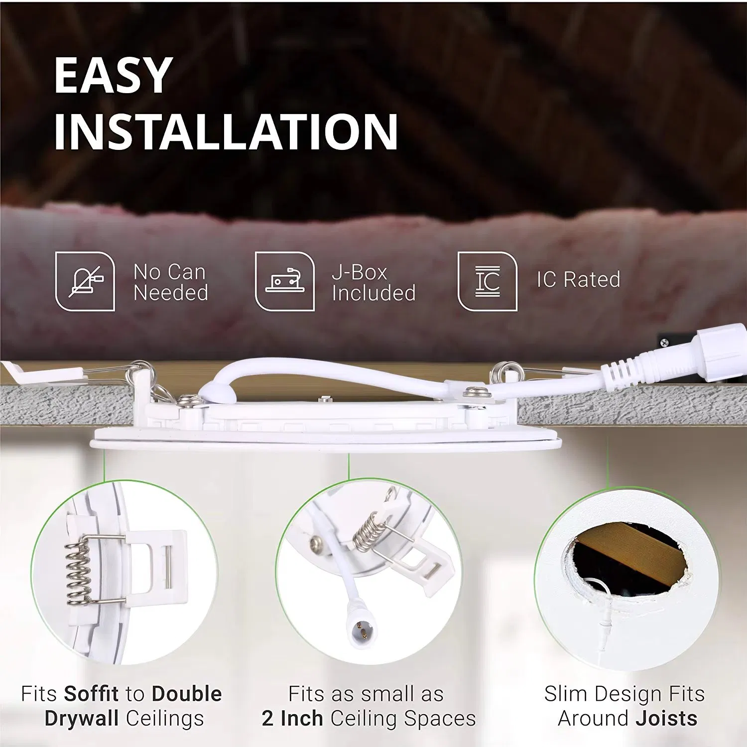 4 Inch 9W Recessed LED Slim Panel Down Light Potlight for Canada Home LED Pot Light with Junction Box