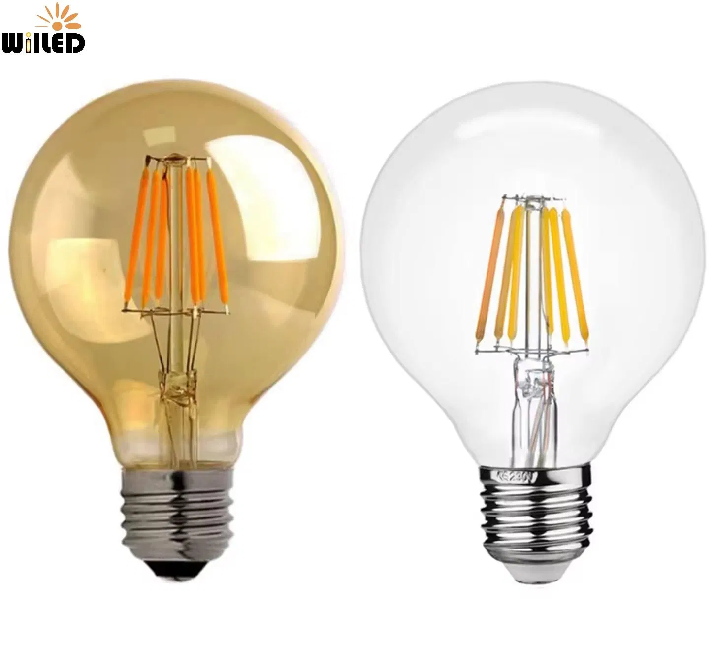 Amber Edison Globe LED Filament Light Bulb G80
