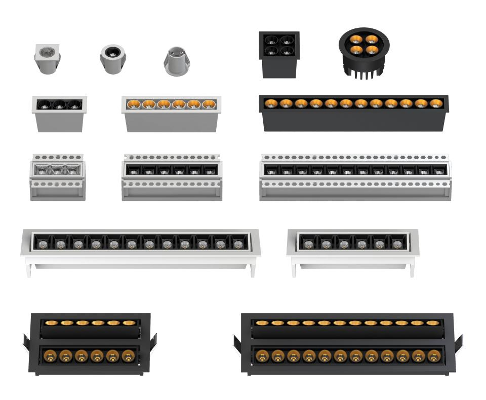 High Lumen Embedded Adjustable Anti Glare SMD LED Linear Light
