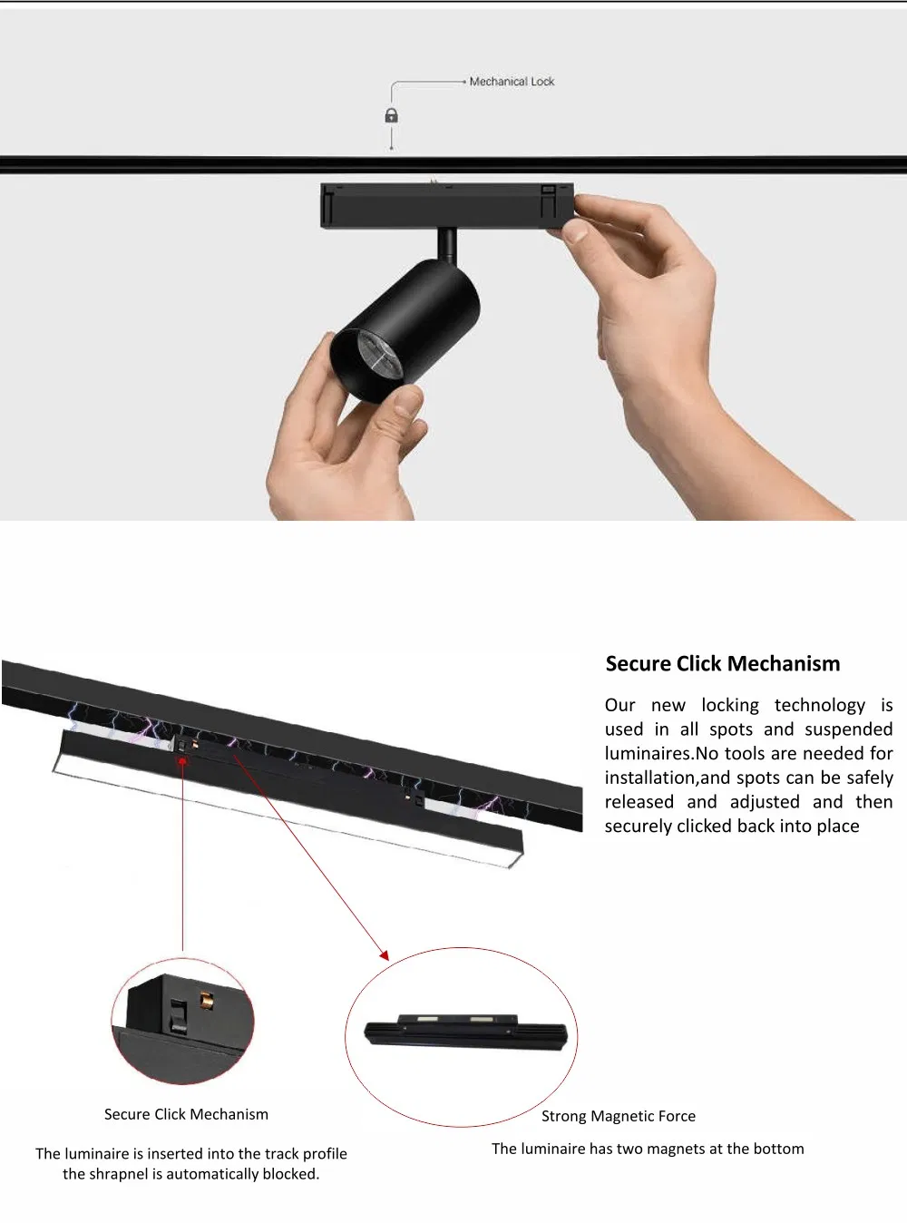 DC48V Magnetic LED Track Light