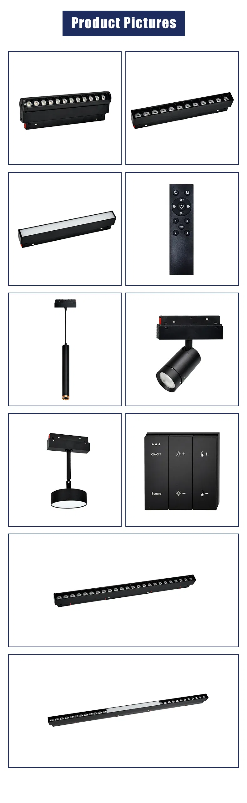 Adjustable 1/2/3m Magnetic LED Track Light - Aluminum Rail for Fabric Stretch Ceiling