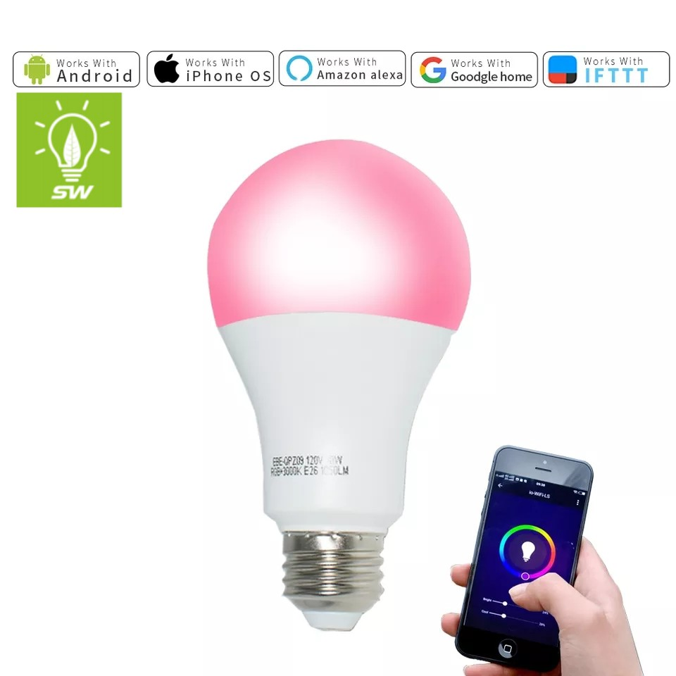 Indoor RGB Remote Control WiFi Smart LED Bulb Light A60/A55 New ERP Standard LED Lights 3W/5W/7W/9W/12W/15W Aluminum PBT Plastic Lighting LED Lamp Bulb