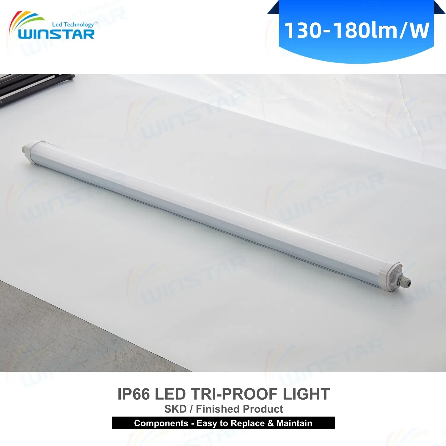 IP66 Ik08 LED Tri-Proof Light Batten 60cm 120cm 150cm CE RoHS Certified Linkable Linear Light for Warehouse Factory Garage Workshop, SKD &amp; Finished Available
