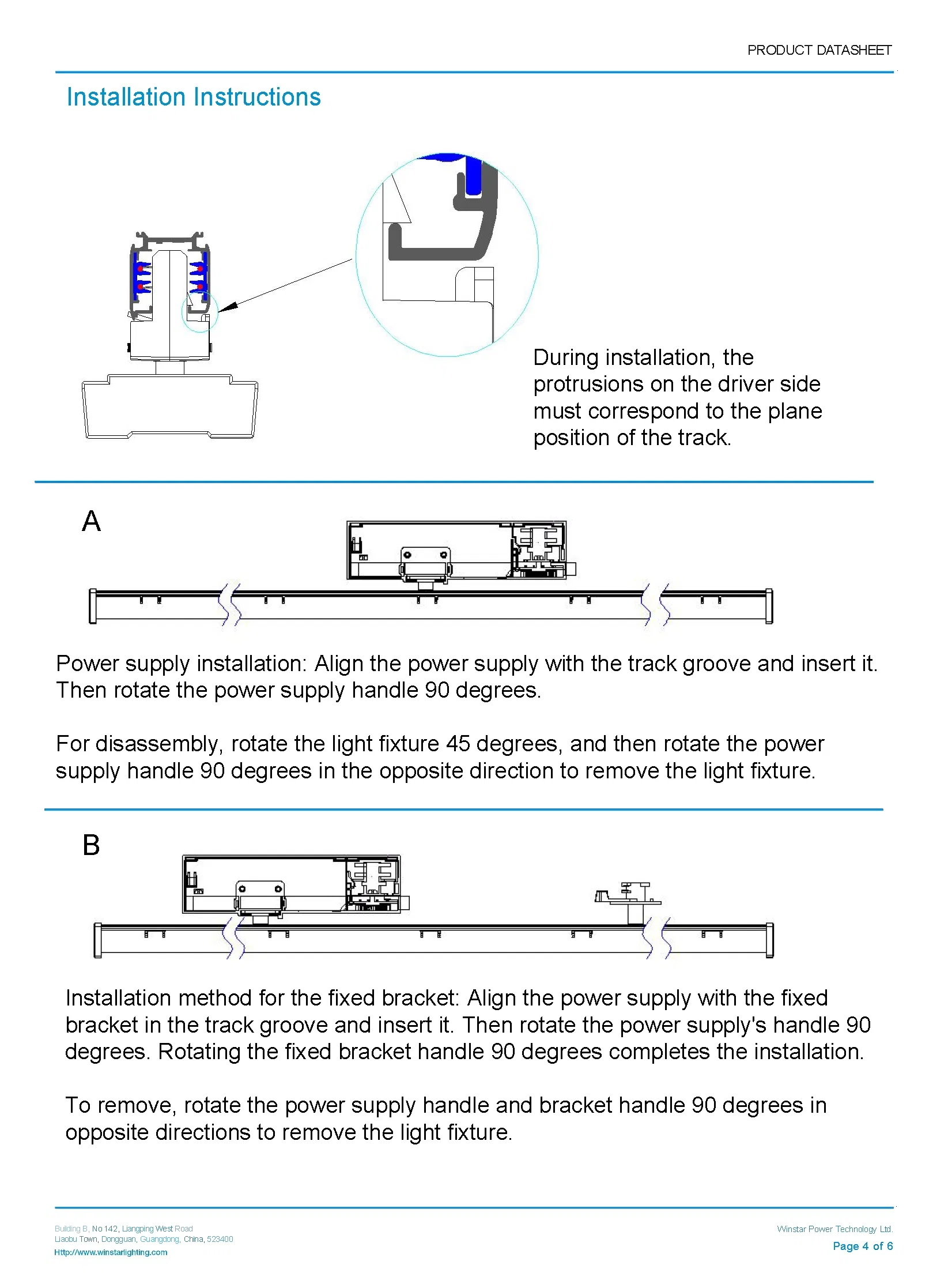 Installation instruction for LED Linear Track Light