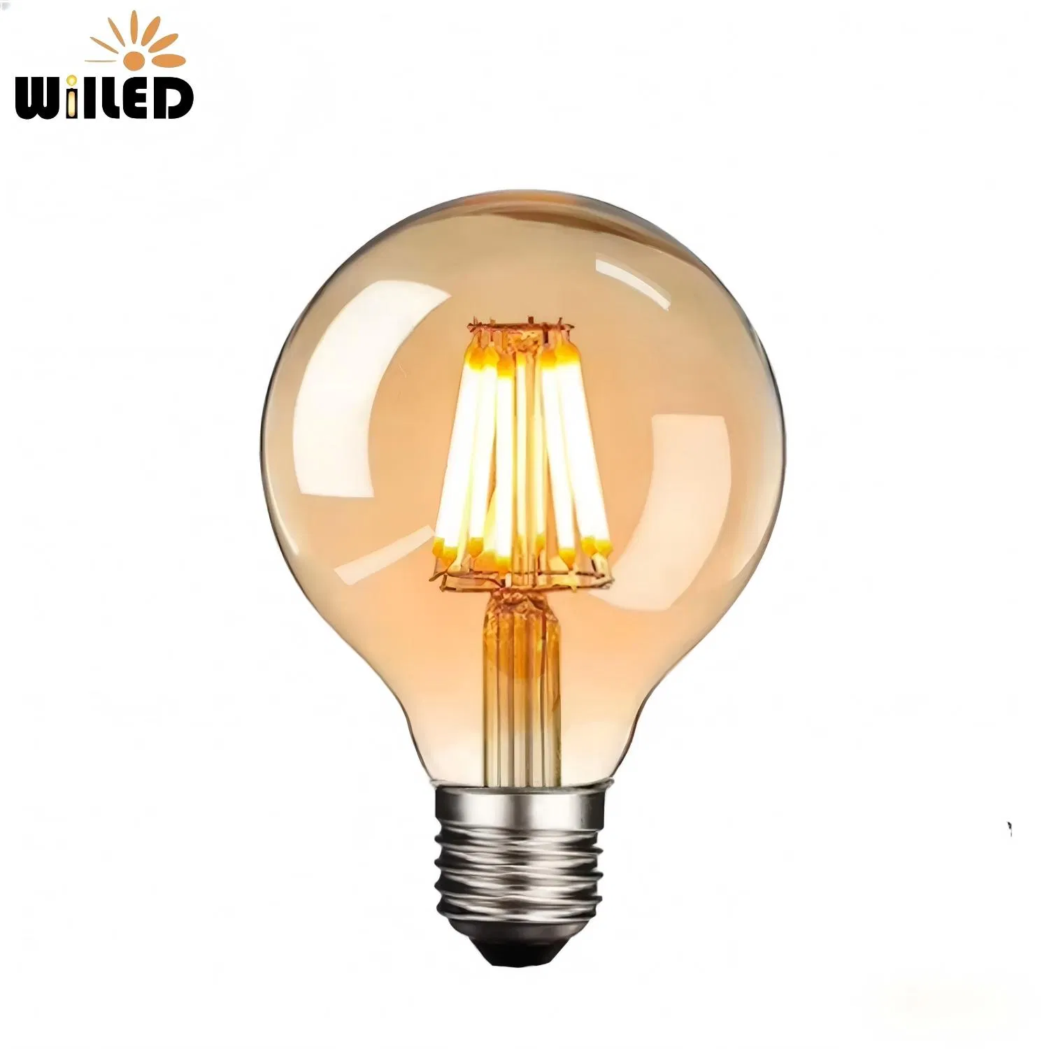 Amber Edison Globe LED Filament Light Bulb G80