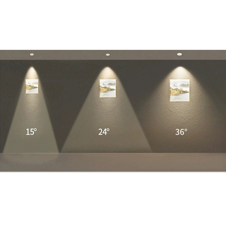 Unpainted Ceiling Deep Anti-Glare COB Spotlight, LED Downlight with Small Hill-Shaped Wall-Mounted Recessed Background Light for Home Use.