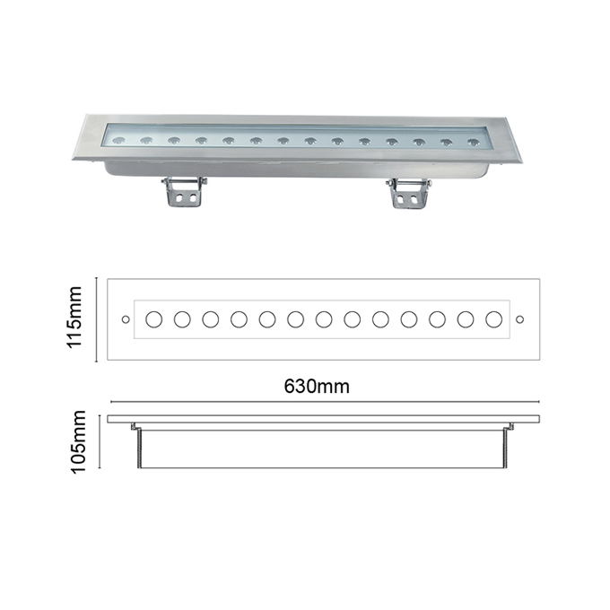 Outdoor Landscape IP68 24W 36W Single RGB LED Wall Washer for Project