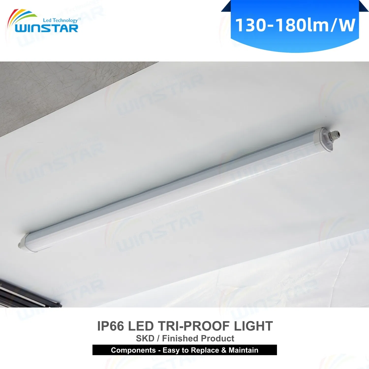 IP66 LED Tri-Proof Light Batten Linkable 60/120/150cm LED Linear Light for Supermarket Mall Exhibition Hall Commercial Display SKD Available