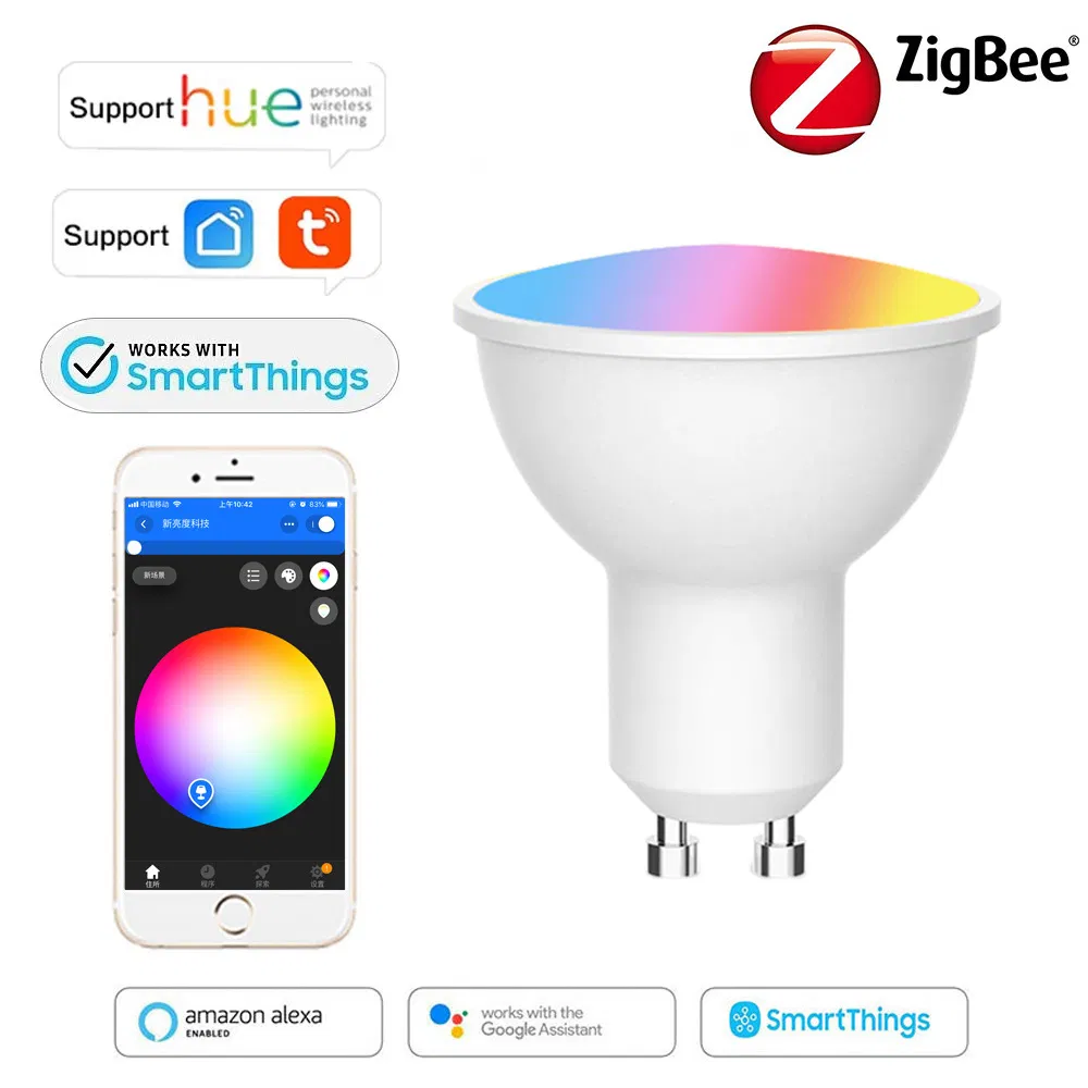 SLS Tuya Zigbee 3.0 RGB CCT Music Sync 5W Dimmable GU10 Smart LED Bulb