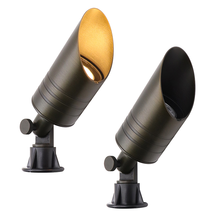 Anti-Glare Solid Brass Stake Garden Lights Outdoor Waterproof LED Landscaping up Spotlights