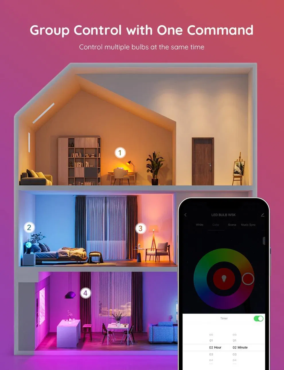 Color-Changing LED Bulb