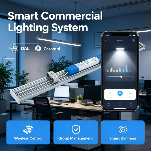 LED Linear Track Light 38W 75W with Dali Casambi Dimming for Retail and Commercial Lighting
