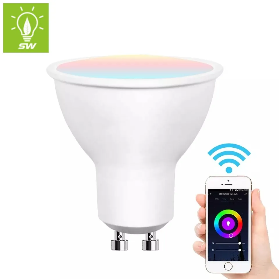 Indoor Tuya WiFi Smart CCT COB Dob GU10 MR16 Interior Lighting RGB Remote Control Dimmable Energy Saving Spot Down Light Lamp LED Bulb
