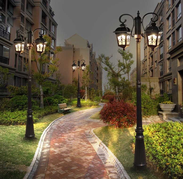Solar Aluminium Metal Street LED Light Waterproof Modern Street Garden Lawn Lights Decorative Landscape Street Light