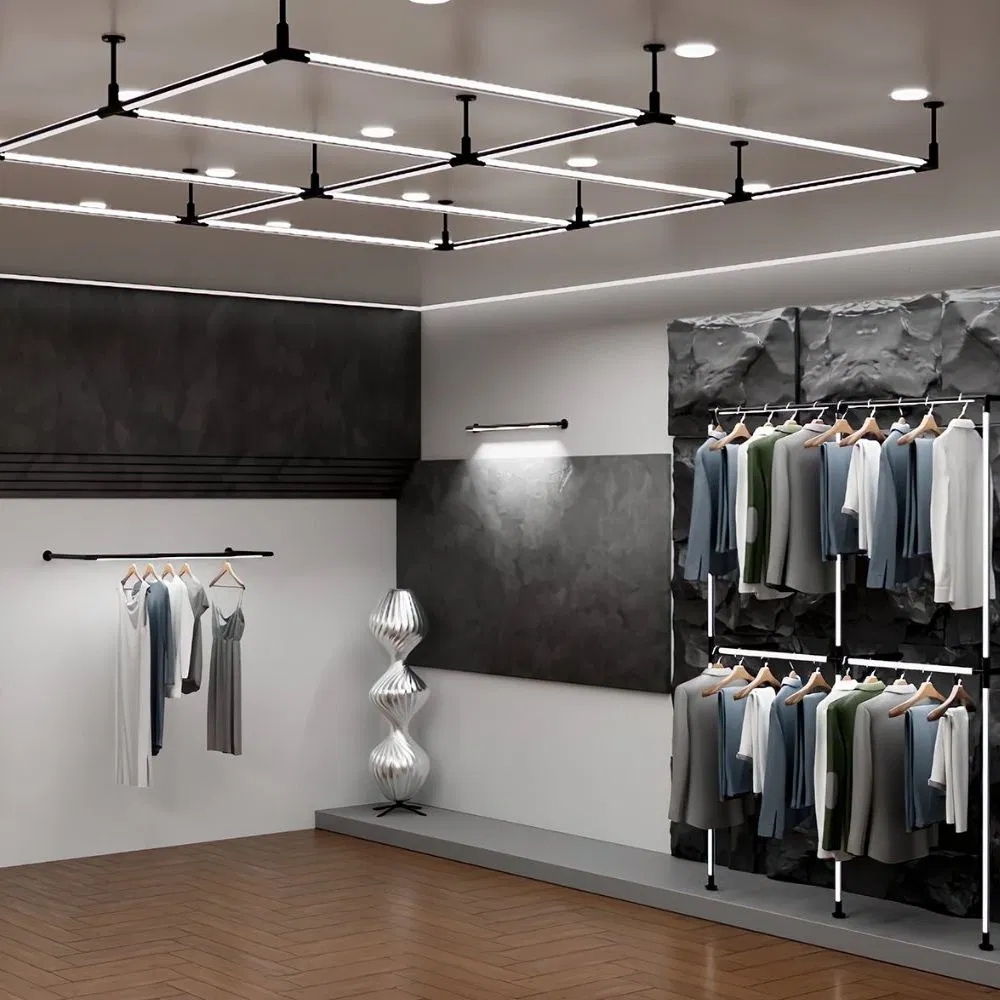 Built-in LED Lighting Display Stand Clothes Rack Cabinet Linear Magnetic Track Light for Clothing Jewelry