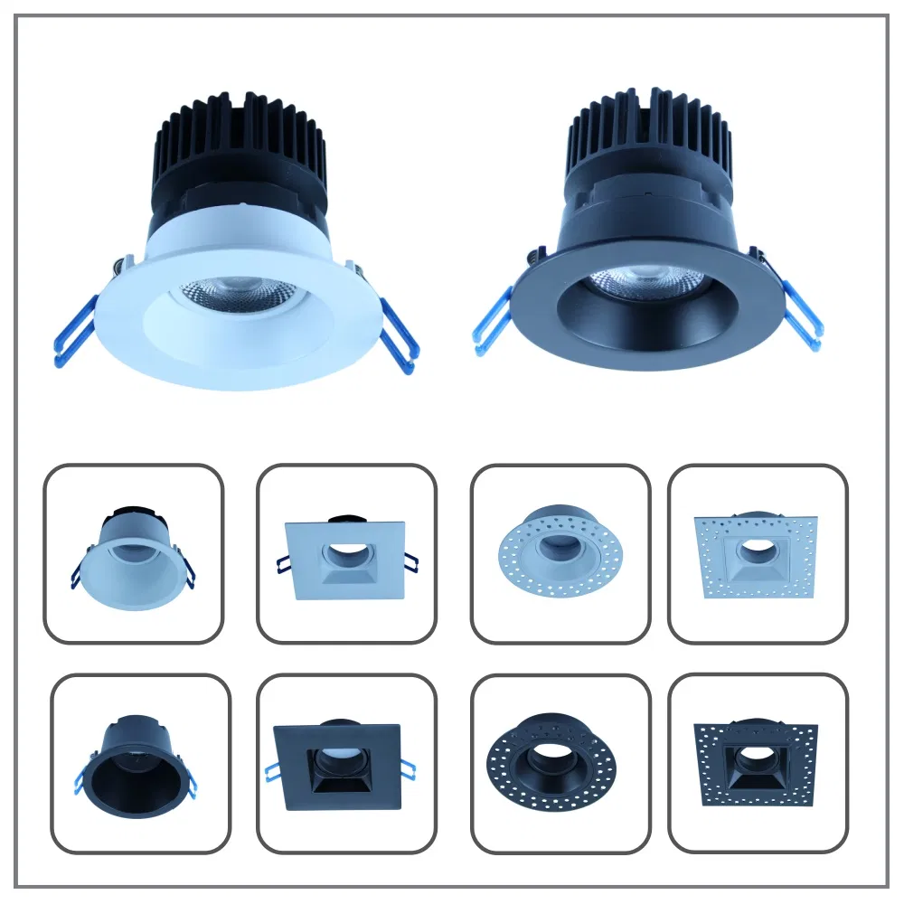 LED Dimmable 5W 7W 9W 12W Downlight 5CCT Adjustable Round Trim and Trimless Ceiling Down Light Recessed Downlight