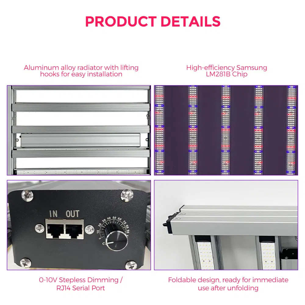 Customize Samsung 301h Evo LED Grow Light Fixture Full Spectrum Foldable Grow Lamp for Indoor Commercial Cultivation