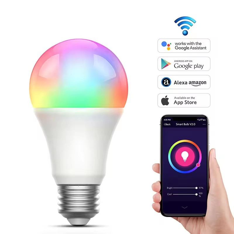 Tuya WiFi Smart APP Remote Control RGB RGBW Rgbcw Dimming Dimmable LED Light Bulb Work with Alexa Google Home