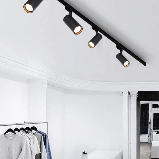 Commerical Adjustable White Black LED Spot Lighting COB 10W 20W 30W Track Light for Clothing Shop Jewelry Store Exhibition