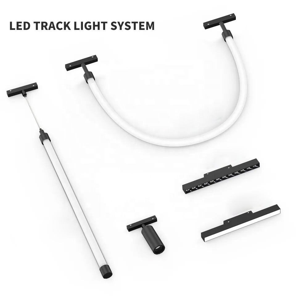 Silicone Flexible DC48V LED Magnetic Track Light Neon Flex Chandelier Pendant Light