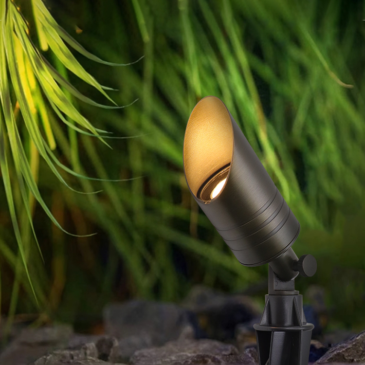 Anti-Glare Solid Brass Stake Garden Lights Outdoor Waterproof LED Landscaping up Spotlights