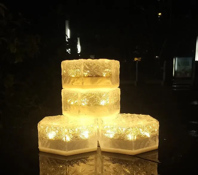 Solar LED Ice Brick Light View 1