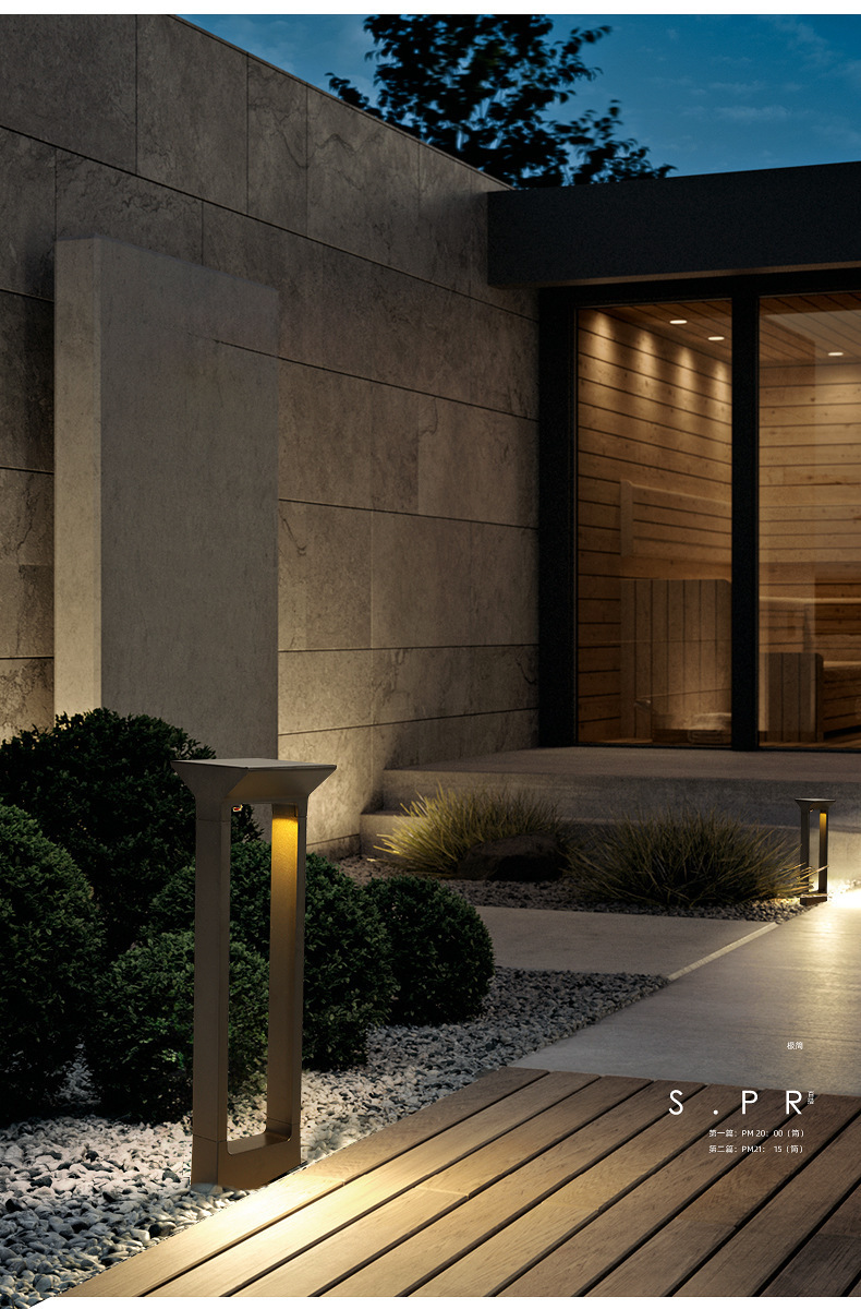 Outdoor Garden Solar Led Bollard Light installation
