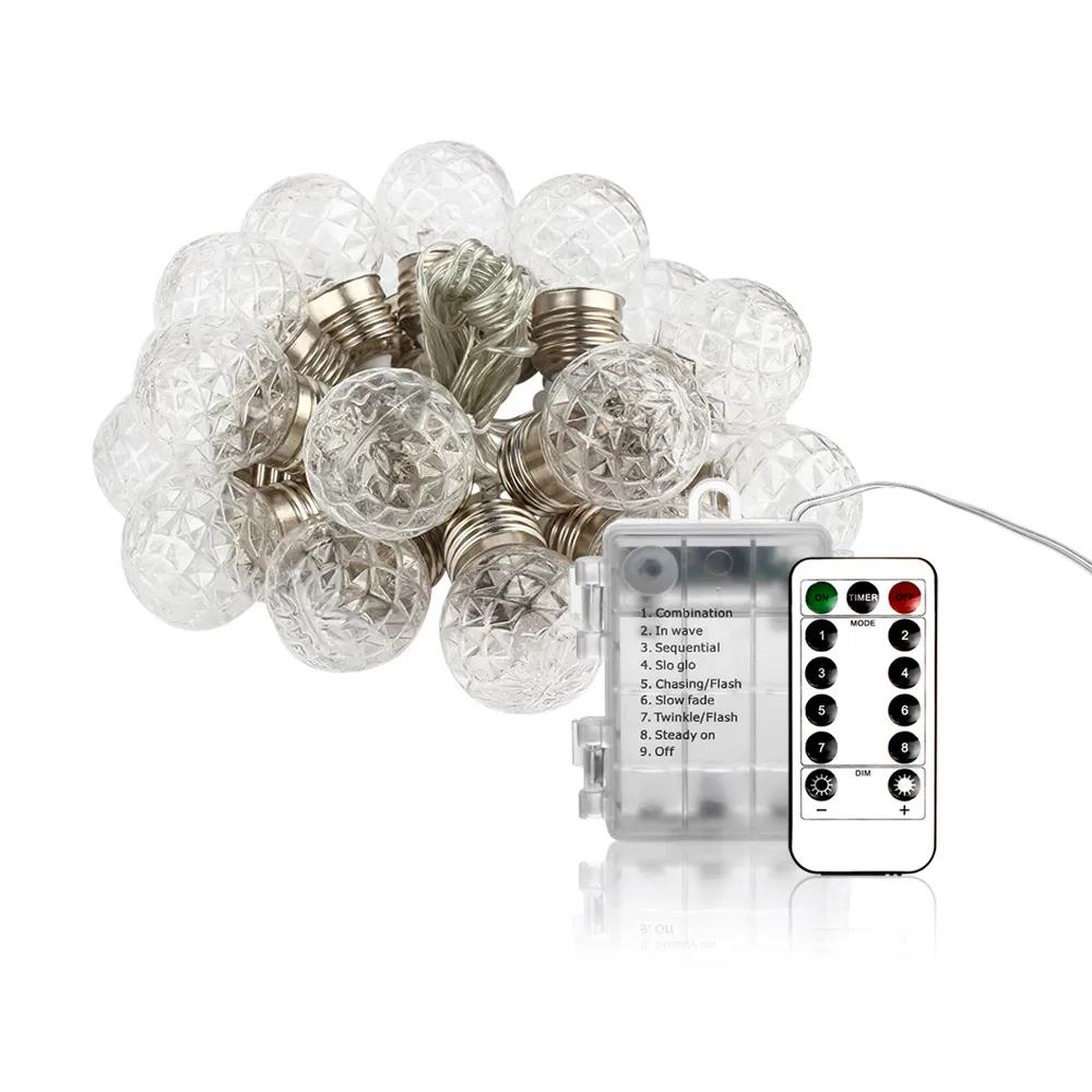 LED Solar Pineapple Ball Light String Detail