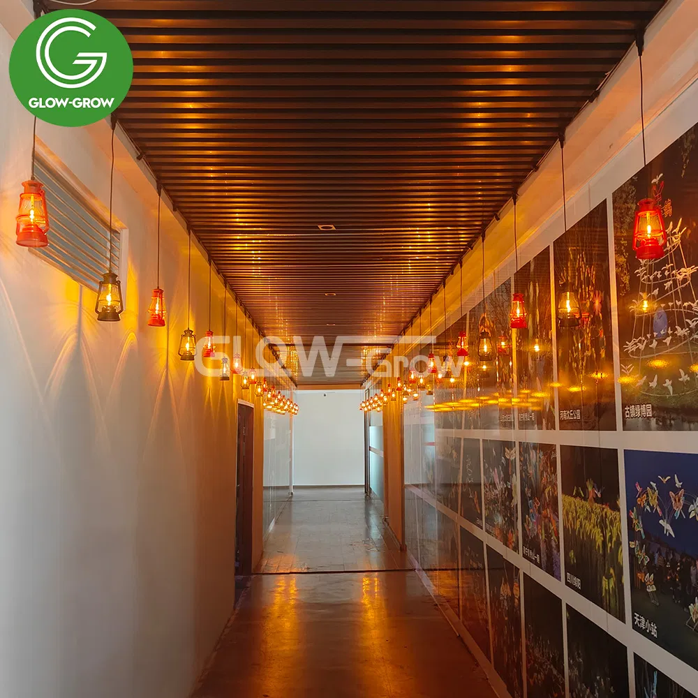 Outdoor DC12V Solar Power LED Flame Lamp Lantern Festoon String Light for Ramadan Diwali Camping Garden House Holiday Event Decoration