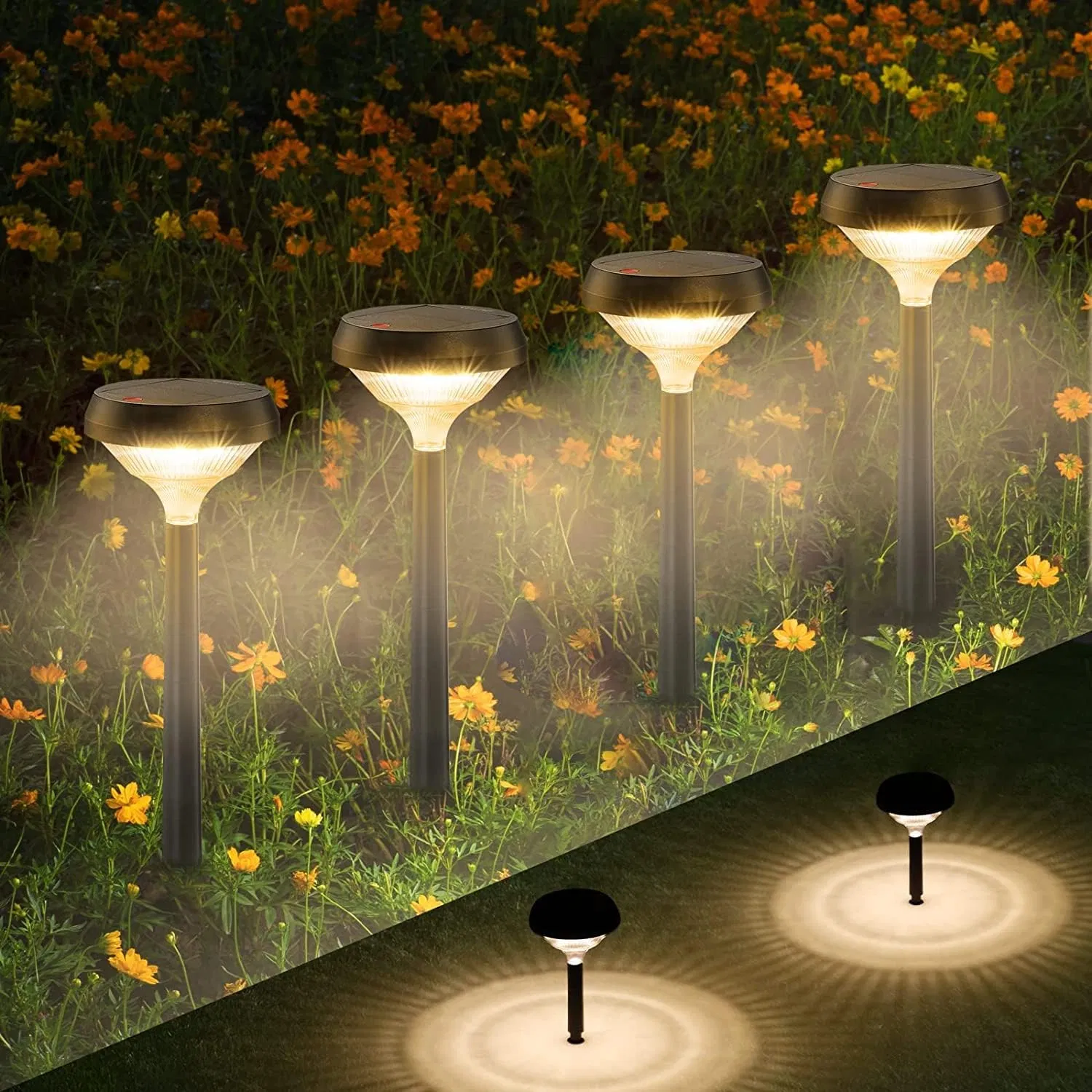 Solar Pathway Lights 8 Pack, Solar Lights Outdoor