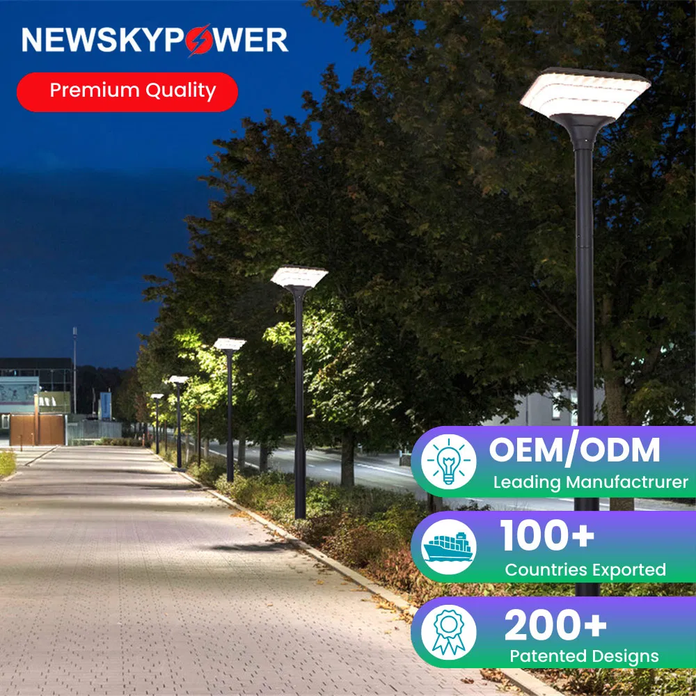 Large Size Warm White Outdoor High Brightness Solar Garden Light on Pole