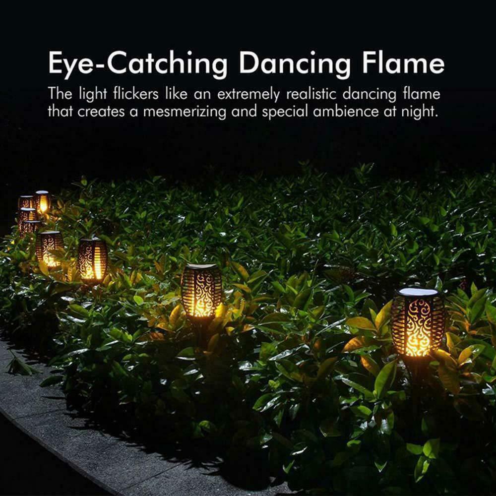 Waterproof IP65 LED Solar Flame Lamp for Garden Layout Outdoor Lawn Torch Floor Lamp High Visibility for Garden Landscape