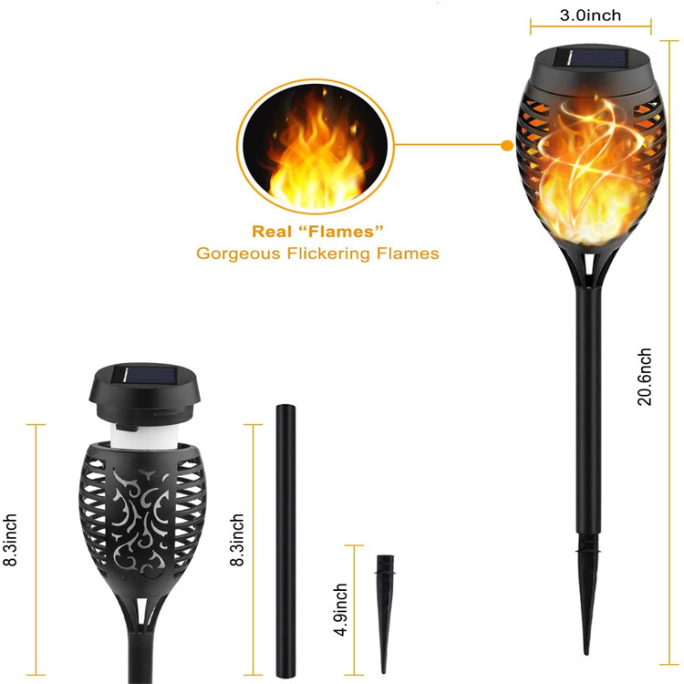 Outdoor Waterproof Lawn Flame Lamp Solar Powered Led Light Solar Garden Light Dancing Flicker Flame Light Landscape Yard