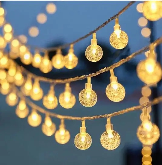 Hot Design IP65 Waterproof Crystal Ball Bubble Fairy Solar String Light for Christmas Garden Festival Wedding Holiday Decor