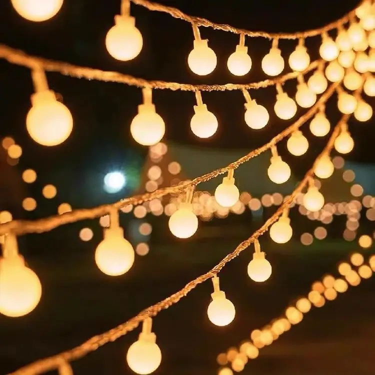 Hot Design IP65 Waterproof Crystal Ball Bubble Fairy Solar String Light for Christmas Garden Festival Wedding Holiday Decor