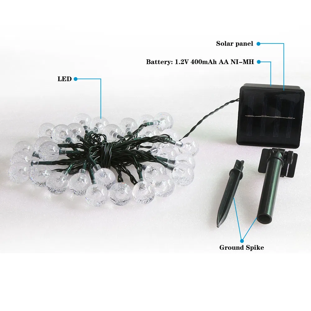 Wedding Party Multicolorful Ground Wall Solar String Strip Decoration LED Bulb Ball Lamp Light