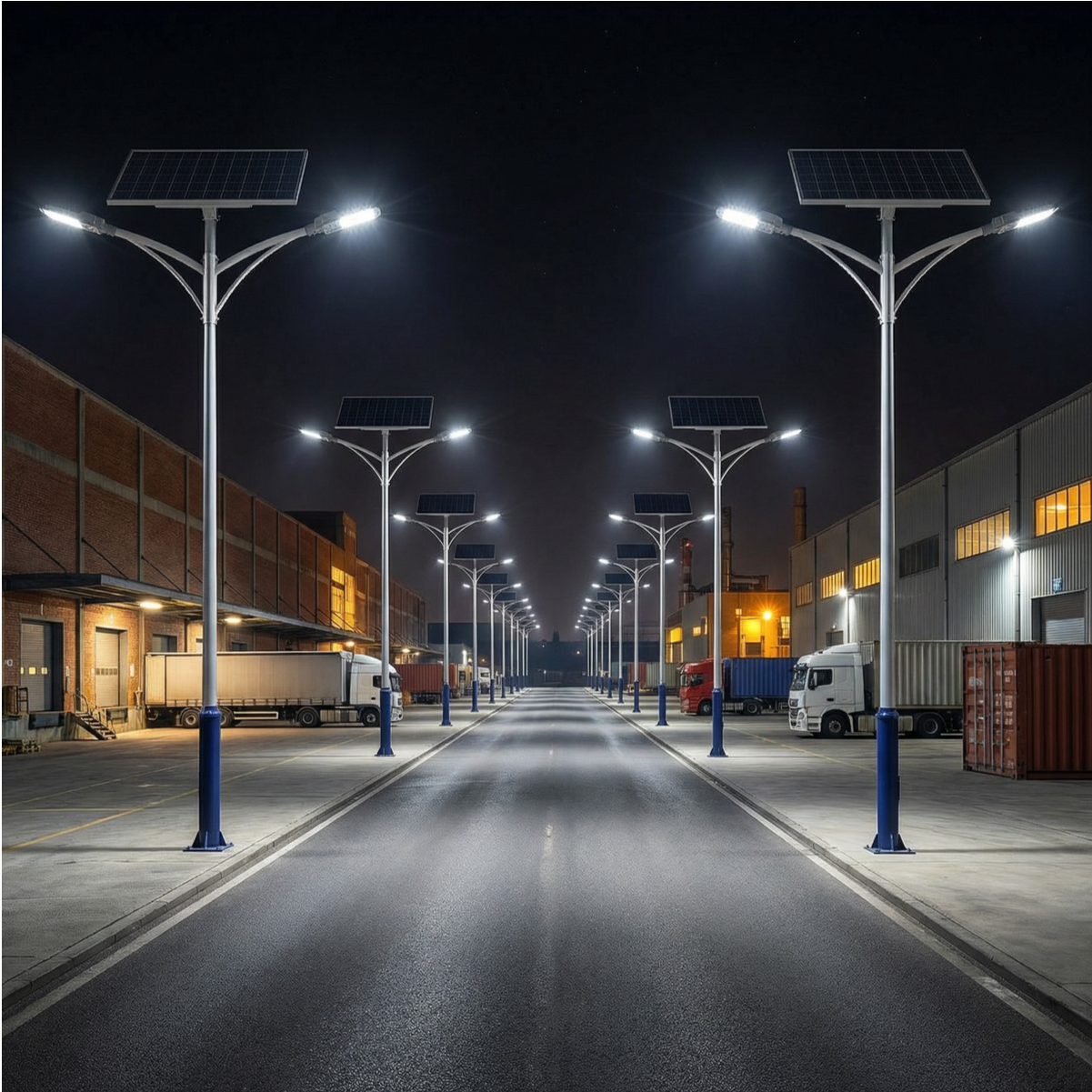 HUADENG Split Type Double Arm Solar Street Light IP65 Highway Outdoor Waterproof LED Street Lamp with Solar Panel