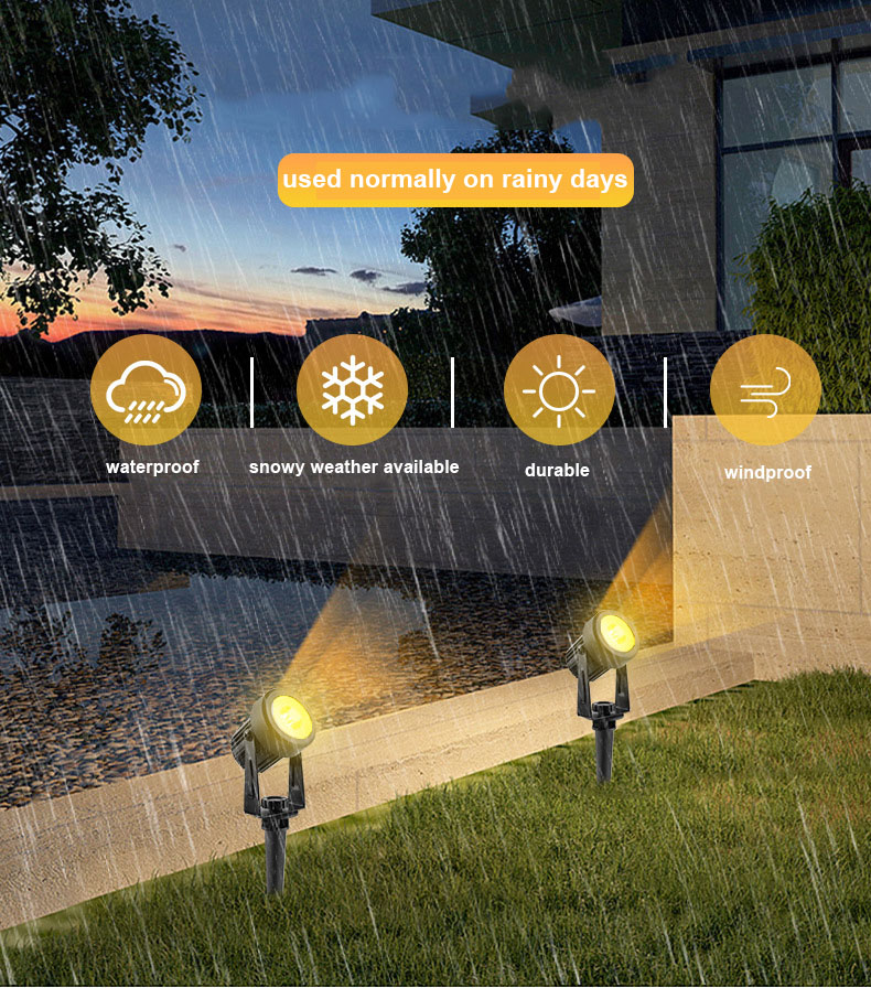 Colorful Outdoor IP65 Solar Spotlights Garden Yard Tree Spike Landscape Lights RGB Lawn Outdoor Solar Spot Light