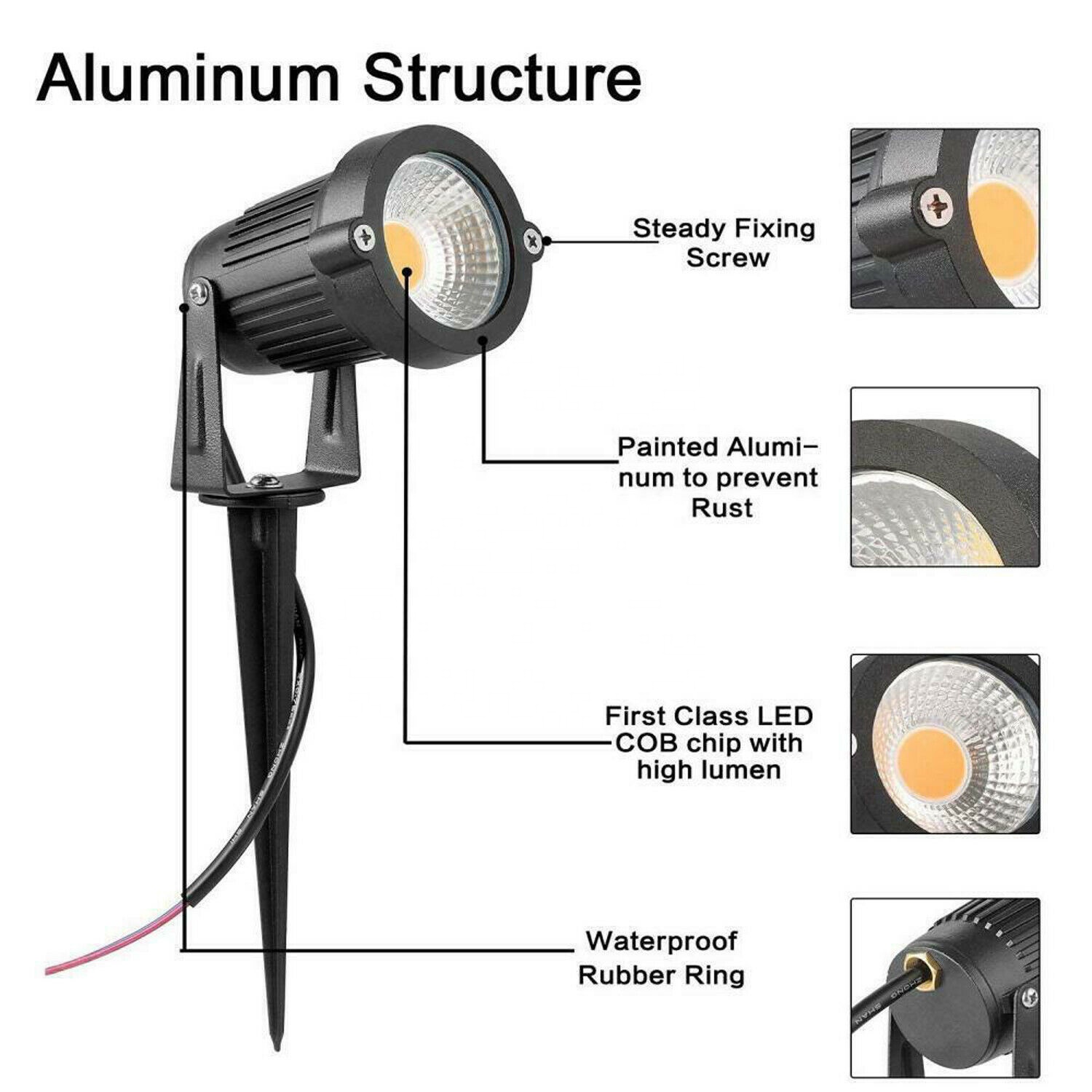 Outdoor Waterproof Backyard Landscape Spike Light 3W COB Led Outdoor Spotlight Ip65 Garden Spot Lights