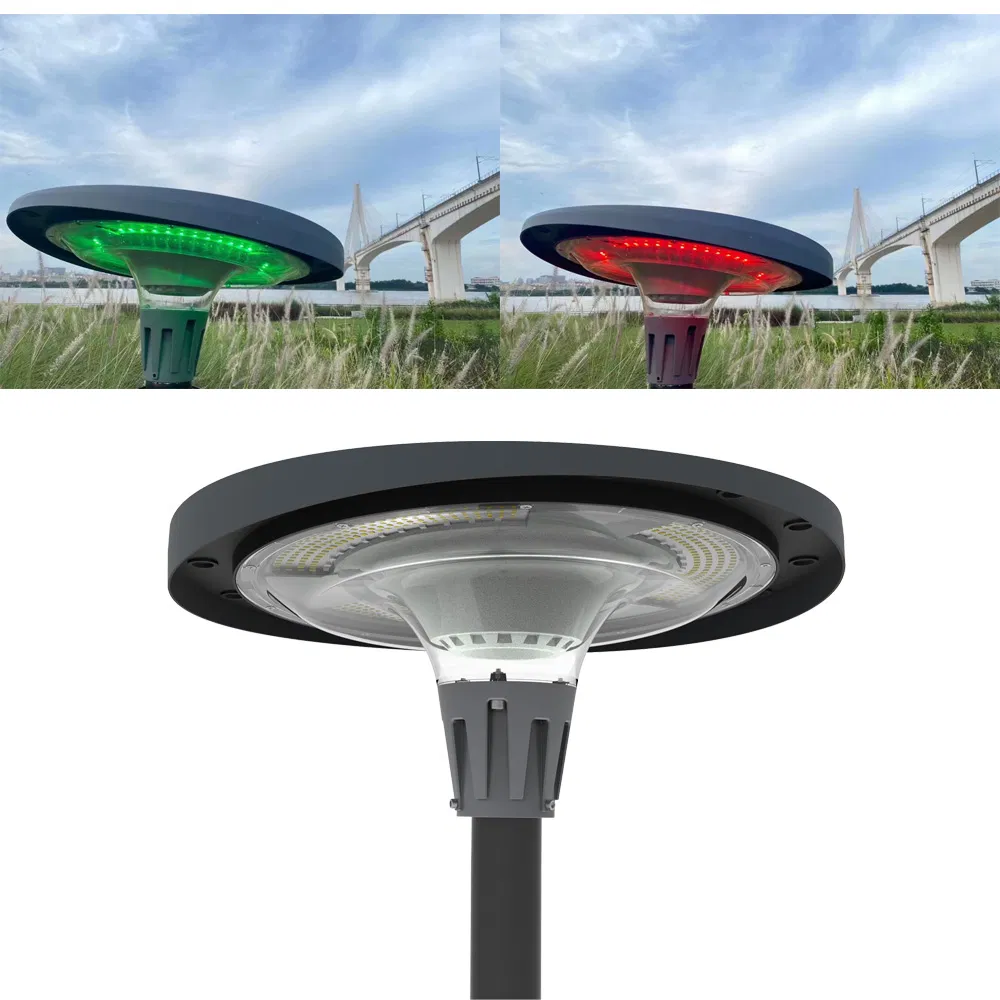 Mjew1200 Post Top Decorative RGB Solar LED Garden Light with Remote Control