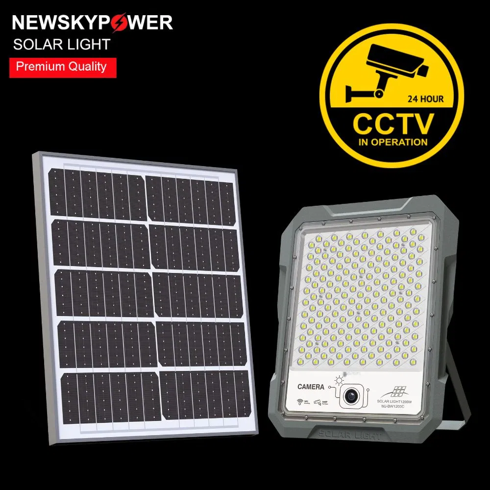 High Brightness Mj Breaker Warrior 1200W LED Solar Flood Light with Camera