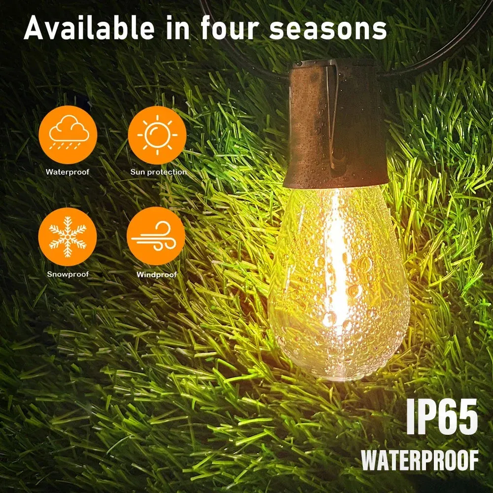 LED Solar String Lights IP65 Waterproof Outdoor Christmas Decoration Bulb Holiday Garland Garden Furniture Fairy Lamp