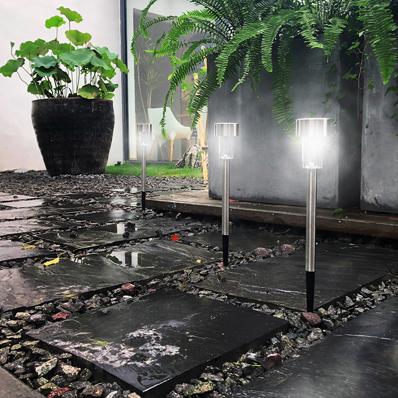 Customizable LED Outdoor Stainless Steel Solar Ground Stake Lighting IP 65 For Garden For Parks Villas Communities
