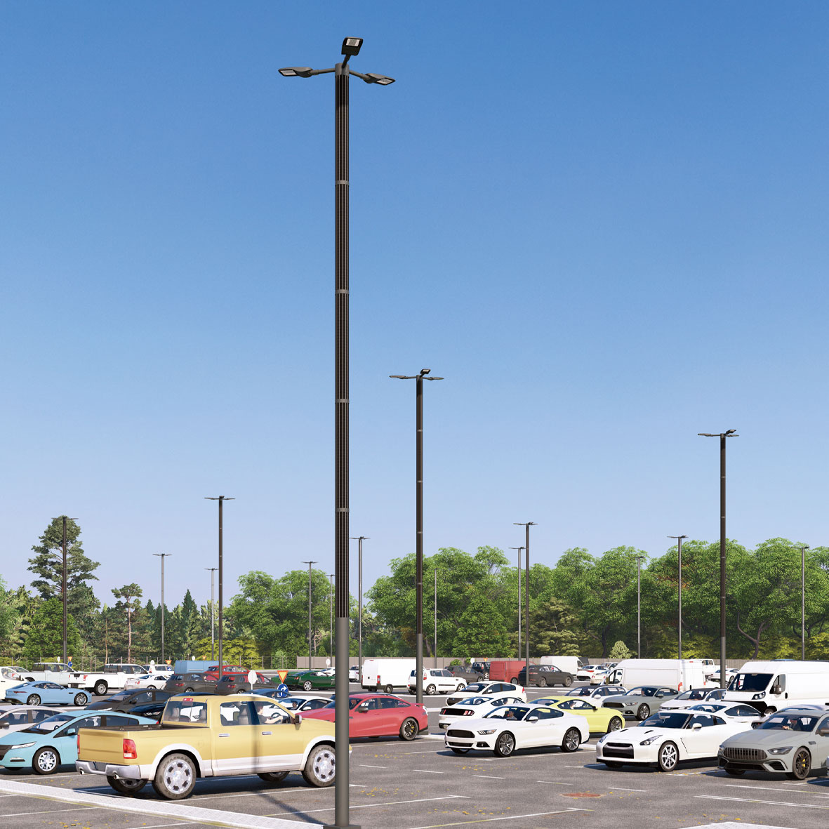 KLED Highway Solar Street Light MPPT Control IP66 Solar Panel Module Remote Control DC Outdoor LED Pole Light Aluminum